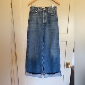 Agolde Dame Wide Leg Cuffed Jeans